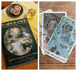 Temperance Tonics recipe book and Tarot deck
